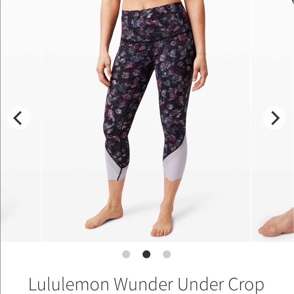 EUC 🌷 Lululemon Wunder Under Crop High Rise & Roll Down Scallop 23”